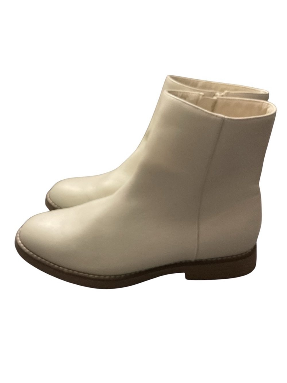 LOFT Cream Mid-Calf Heeled Leather Boots - Picture 3 of 7